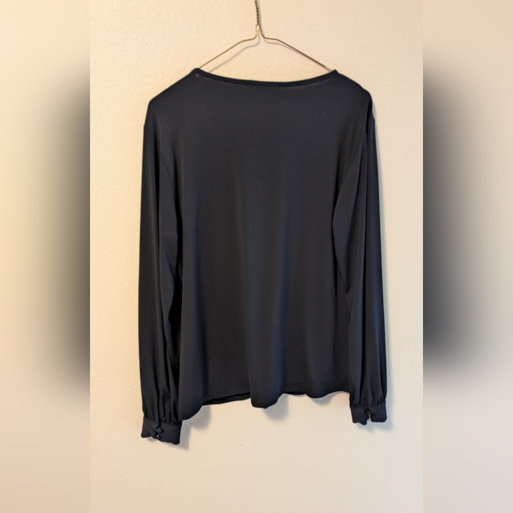 GRACE Navy Women's V Neck Top - Picture 2 of 3